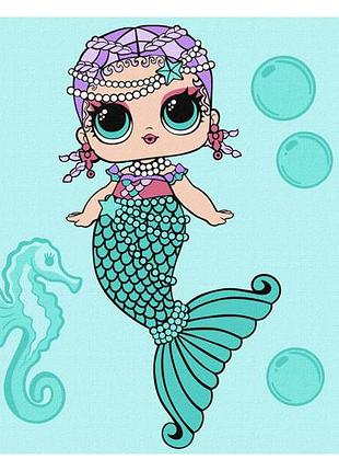 Набор для росписи по номерам 40x40 см kho6262 "l.o.l. mermaids merbaby" ideyka