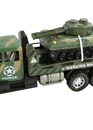 Автовоз военный инерционный с танком в коробке 886-c2 р.45*14*20см