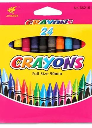 Мелки восковые crayons, 8496-24b набор 24 цвета 0,9*80 мм, без этикетки