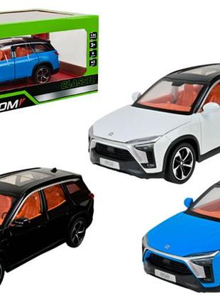 Машина автопром ap7732 nio es8 1:24, свет, звук, открываются двери, коробка р. 28x16x12,8см