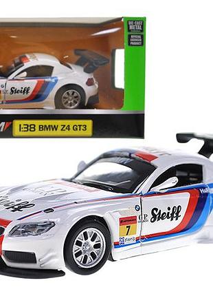Машина металлическая "автопром" 4362, 1:38 bmw z4 gt3,1 цвет, открываются двери, в коробке р. 14,5*6,5*7см