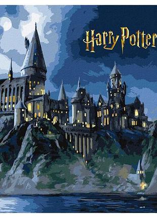 Набор для росписи по номерам kho5230 wb"harry potter: хогвартс ночью с красками металлик extra" 40х50см ideyka