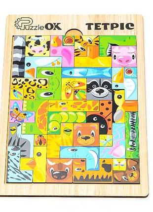 Тетрис puz-22924 "животные", деревянный puz-22924 puzzleok
