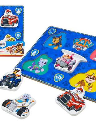 Деревянная игрушка kidshits paw patrol kh20/059 пазлы-вкладыши 30*22*1,5 см