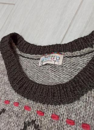 Серый теплый свитер m&s indigo collection2 фото