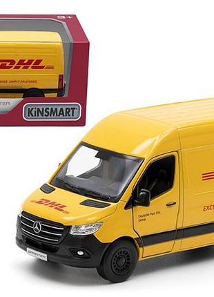 Машина метал. kinsmart mercedes-benz 5'' kt5429w sprinter dhl edition метал. інерц. відкр. дв. кор.