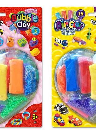 Набор для лепки arbb-03-01,02 "air clay+bubble clay" на блистере danko