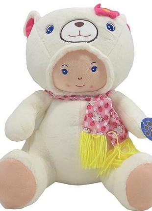 Лялька м"яка в костюмі ведмедика в кульку d1801 р.40*43*20см