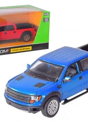 Машина металлическая 68363 ford f-150 svt raptor, 1:34 на батарейках, свет, звук, открываются двери, в коробке 20 x11x10 см