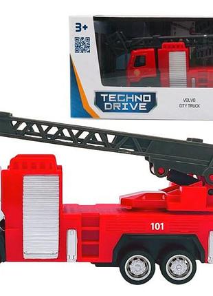 Машина пожарная 250302 "volvo" со стрелой, в коробке technodrive