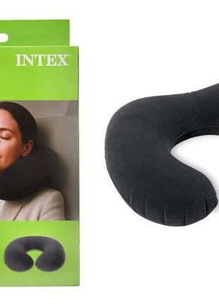 Подушка надувная 68675 черная, дуга, велюр р.33x25x8 см intex