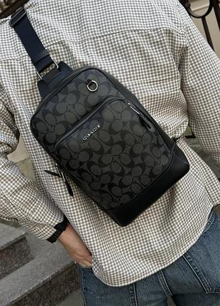 Сумка слинг coach gotham pack in signature canvas