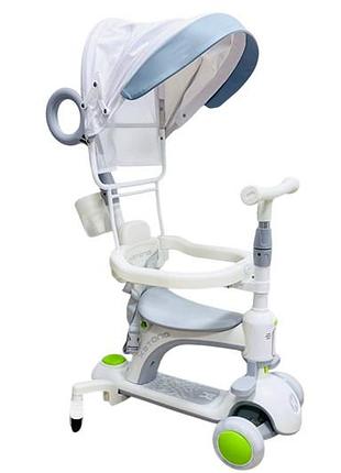 Самокат smart baby 669 green трансформер с козырьком maraton