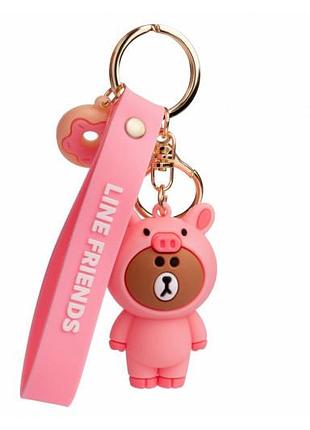 Брелок yes коллекция "line friends" piggy brown