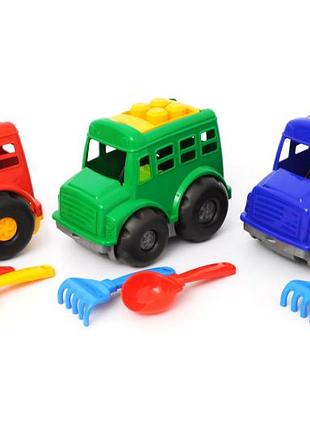 Автобус "бусик" №1 з лопаткою і грабельками 0084 colorplast