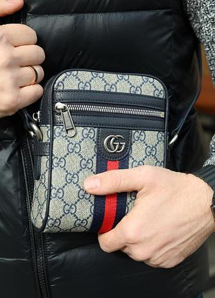 Сумка гуччи ophidia gg supreme crossbody bag blue