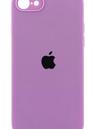 Чехол silicone case box для apple iphone se 2020 / se 2022 бампер soft touch с микрофиброй фиалковый