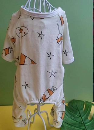 Піжама для котів pet style "lucky" біла xs