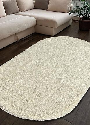 Килим 1.0x2.0 м овальний кремовий із високим ворсом fantasy cream 12500/10