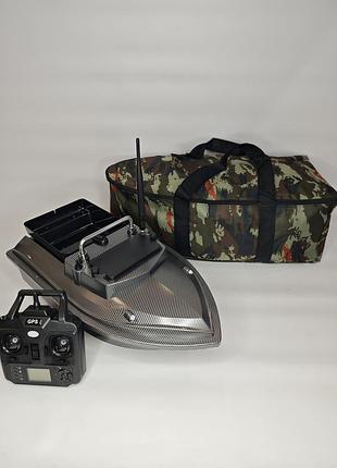 Карповий кораблик для риболовлі flytec v060 карбон з gps-12000mah