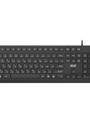 Клавиатура мембранная 2e ks405 104key, usb-a, en/uk, чёрный