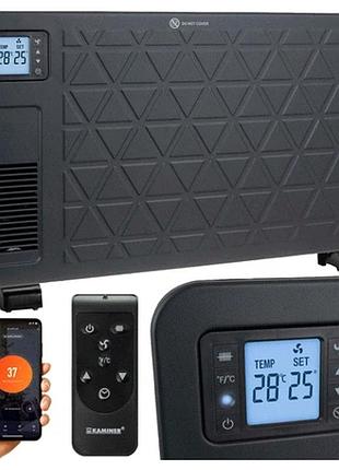 Электрический конвекторный обогреватель мощностью 2300 вт управление wi-fi цвет черный модель kaminer ziflo