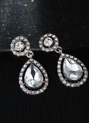 Сережки позолочений з кристалами 1