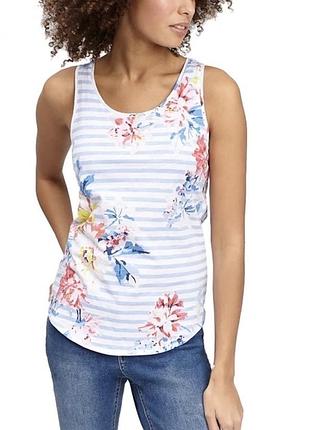 Joules нова жіноча майка футболка смужка квіти розмір 14 l-xl