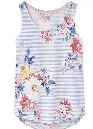 Joules нова жіноча майка футболка смужка квіти розмір 14 l-xl