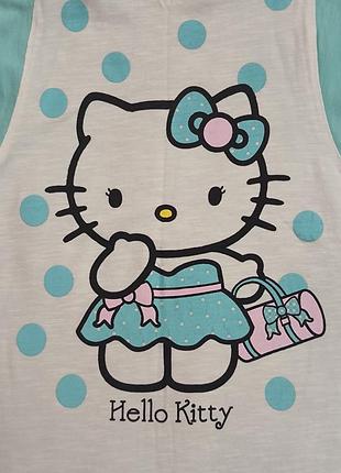 Детская футболка / платье для девочки с принтом hello kitty
