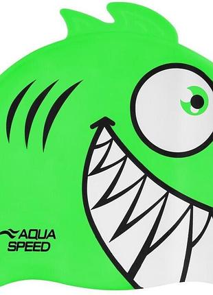 Силіконова дитяча шапочка aqua speed zoo pirana 9699 салатова