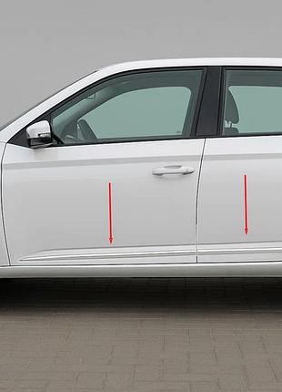 Молдини на двері (4 шт, нерж) для skoda fabia 2014-2021 рр