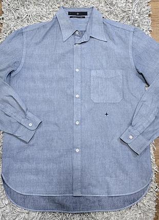 Шикарная рубашка stone island vintage из легкого денима и хлопка.