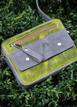 Кросбоди из натуральной кожи mb_027_grey_lime