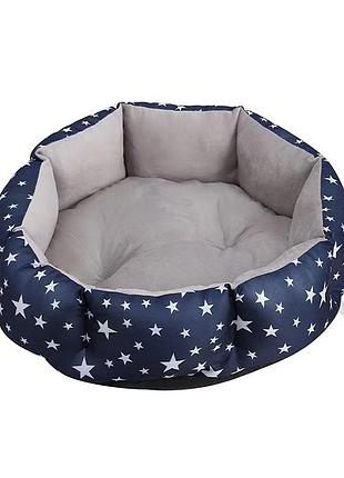 Лежак для котів собак lesko sy-2022-1208 blue stars s круглий 18 шт.