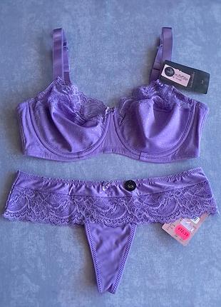 Комплект спідньої білизни, 75e (34dd/e) / 80d (36d), трусики стрінги s, m