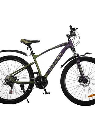 Велосипед spark blitz (колеса – 27,5", стальная рама – 17") фиолетовый с темно-оливковым