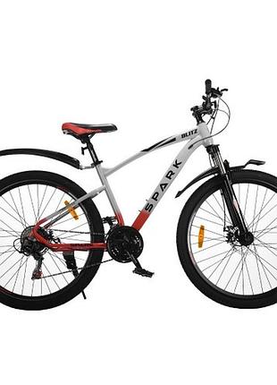 Велосипед spark blitz (колеса – 27,5", стальная рама – 17") серый с красным