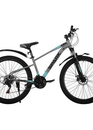 Велосипед spark vibe (колеса - 27,5", стальная рама - 15") серый с бирюзовым