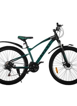 Велосипед spark blitz (колеса – 27,5", стальная рама – 15") темно-зеленый с черным