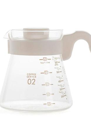 Сервер ecocoffeetools s600 white стеклянный графин 600 мл для приготовления кофе заварник для пуровера