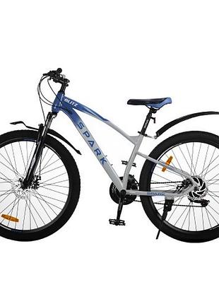 Велосипед spark blitz (колеса - 27,5", стальная рама - 15") синий с серым