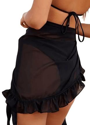 Чорне парео з рюшами по краю primark plus size
