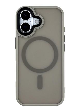 Чохол tpu pc матове покриття shadowmat magsafe для apple iphone17 grey