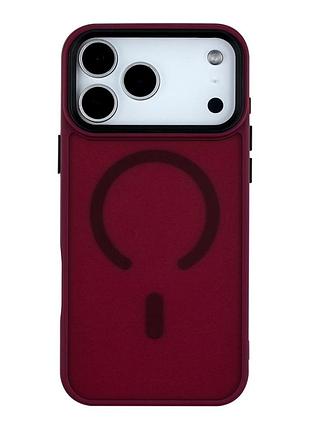 Чохол tpu pc матове покриття shadowmat magsafe для apple iphone17 pro max bordo