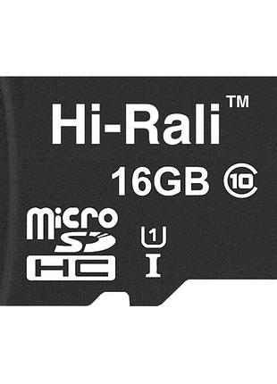 Карта micro sdhc hi-rali память 16gb uhs-1 10 class черный