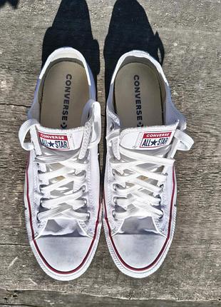 Белые низкие кеды converse all star