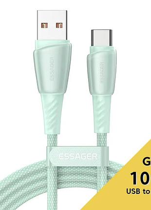 Кабель швидкого заряджання usb-a — type-c 5 a 1 м, зарядний кабель для телефона usb на type-c зелений