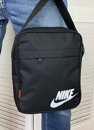Сумка черная nike борсетка мужская найк сумка через плечо сумка спорт 4