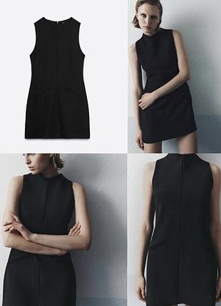 Чорна коротка сукня від zara, розмір s.